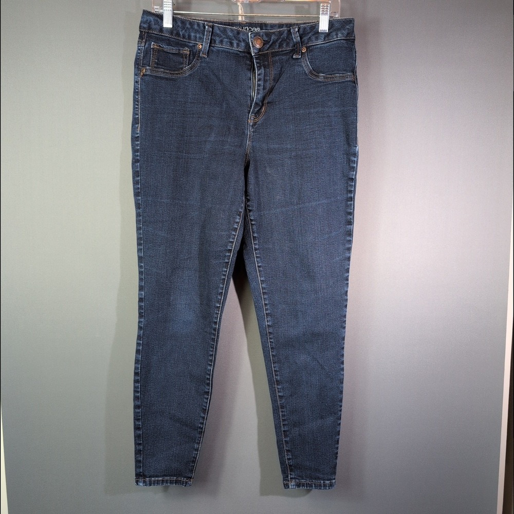 Maurices Lg Short High Rise Skinny Jeans Dark Wash Indigo Stretch Denim Basic